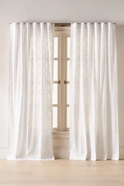 Anthropologie Cotton Eyelet Embroidered Sheer Curtain In White