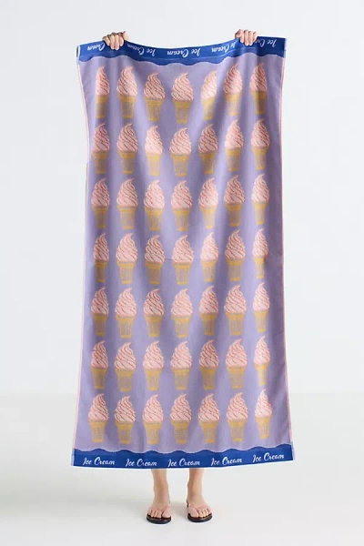 Anthropologie Cotton Jacquard Icon Beach Towel Collection In Blue