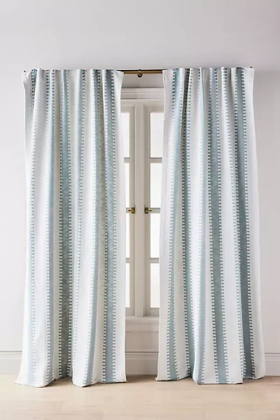 Anthropologie Cotton Jacquard Notched Striped Curtain