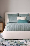 Anthropologie Cotton Jersey Channel Stitch Quilt In Blue