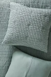Anthropologie Cotton Jersey Channel-stitch Quilted Euro Sham In Green