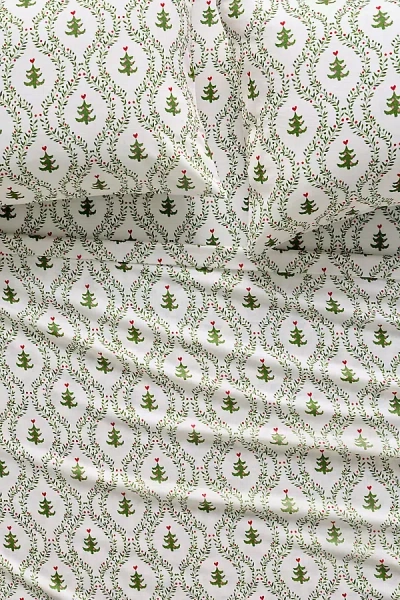 Anthropologie Cotton Modal Brushed Cozy Printed Sheet Set In Multi