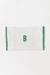 Anthropologie Cotton Monogram Embroidered Bath Mat In Multicolor