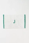 Anthropologie Cotton Monogram Embroidered Bath Mat In Multicolor