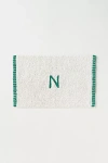 Anthropologie Cotton Monogram Embroidered Bath Mat In Multicolor