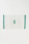 Anthropologie Cotton Monogram Embroidered Bath Mat In Multicolor