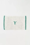 Anthropologie Cotton Monogram Embroidered Bath Mat In Multicolor