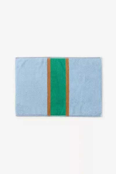 Anthropologie Cotton Reversible Striped Bath Mat In Blue