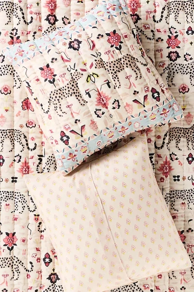 Anthropologie Cotton Voile Printed Euro Sham In Multi