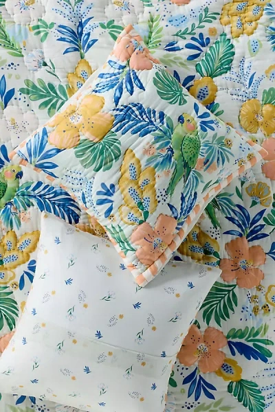 Anthropologie Cotton Voile Printed Euro Sham In Multi