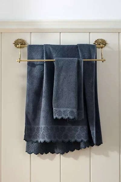 Anthropologie Cotton Woven Floral Cutwork Towel Collection