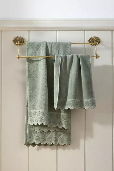 Anthropologie Cotton Woven Floral Cutwork Towel Collection