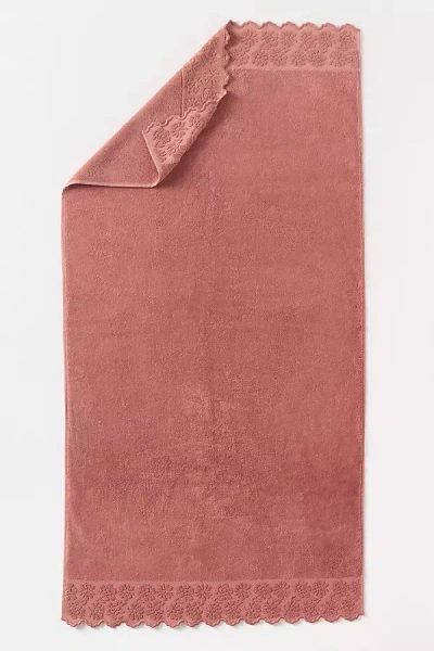 Anthropologie Cotton Woven Floral Cutwork Towel Collection