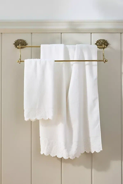 Anthropologie Cotton Woven Floral Cutwork Towel Collection