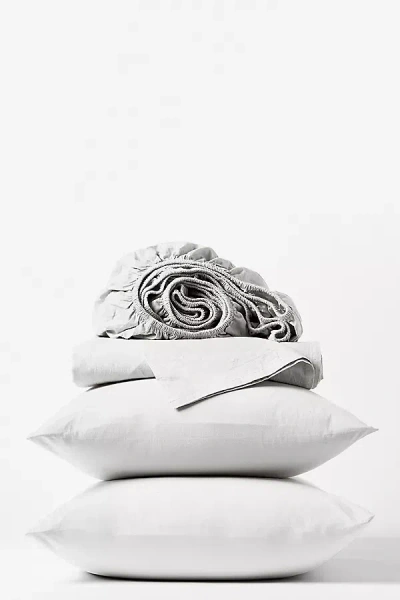 Anthropologie Coyuchi Organic Crinkled Percale Sheet Set In White