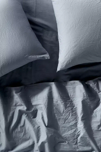 Anthropologie Coyuchi Organic Crinkled Percale Sheet Set In Gray