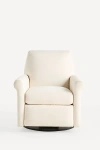 Anthropologie Crawford Linen Reclining Swivel Chair