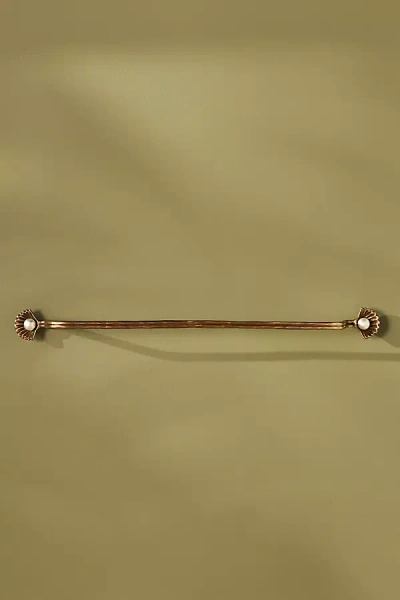 Anthropologie Cristal Pearl Brass Towel Rail In Brown