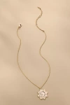 Anthropologie Cruved Sun Pendant Necklace In Gold