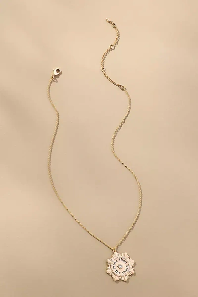 Anthropologie Cruved Sun Pendant Necklace In Gold