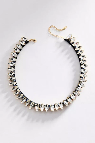 Anthropologie Crystal Choker Necklace In Blue