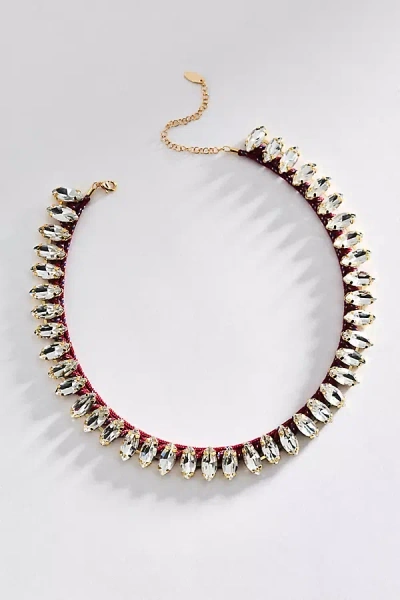 Anthropologie Crystal Choker Necklace In Purple