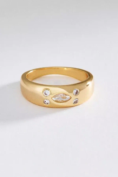 Anthropologie Crystal Eclipse Ring In Brown