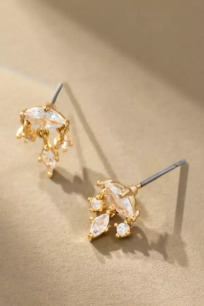 Anthropologie Crystal Marquis Earrings In Gold