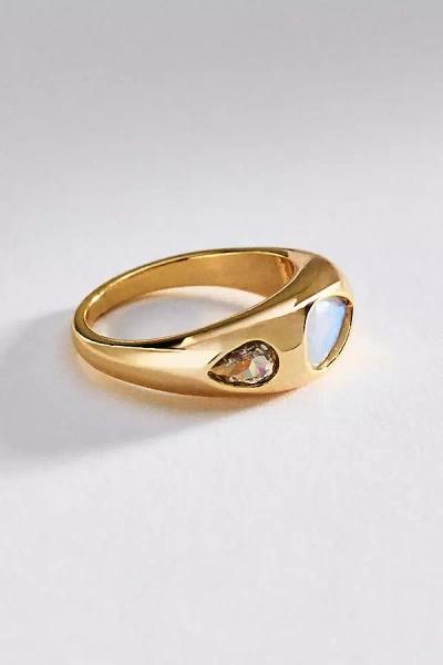Anthropologie Crystal Triad Ring In Gold