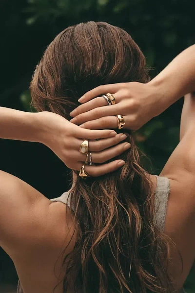 Anthropologie Crystal Triad Ring In Gold
