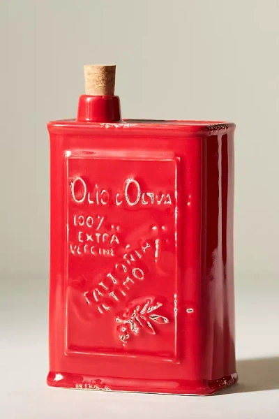 Anthropologie Cucina Olive Oil Cruet In Red