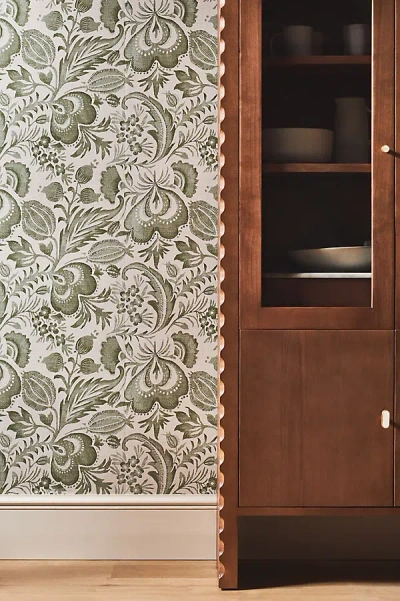 Anthropologie Culver Jacobean Wallpaper In Green