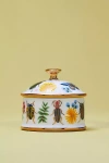 Anthropologie Curio Round Porcelain Box In Pattern