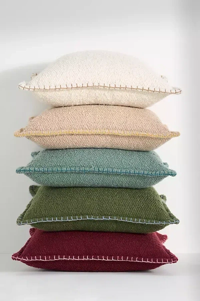 Anthropologie Curtis Bouclé Blanket-stitch Pillow In Multi