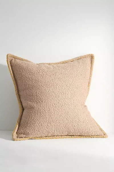 Anthropologie Curtis Bouclé Blanket-stitch Pillow In Neutral