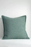 Anthropologie Curtis Bouclé Blanket-stitch Pillow In Green