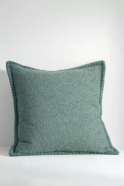 Anthropologie Curtis Bouclé Blanket-stitch Pillow In Green