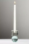 Anthropologie Cut Glass Candle Holder In Blue