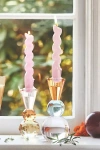 Anthropologie Cut Glass Candle Holder In Red