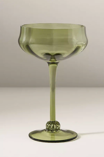 Anthropologie Cybelle Coupe Glasses, Set Of 4 In Green