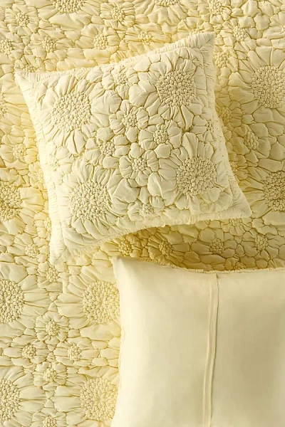 Anthropologie Dahlia Cotton Jersey Floral Euro Sham In Yellow
