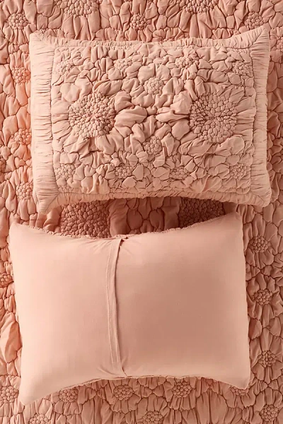 Anthropologie Dahlia Cotton Jersey Floral Pillowcases, Set Of 2 In Pink