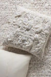 Anthropologie Dahlia Cotton Voile Floral Printed Textured Euro Sham In White