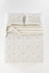 Anthropologie Dahlia Cotton Voile Floral Printed Textured Quilt In White