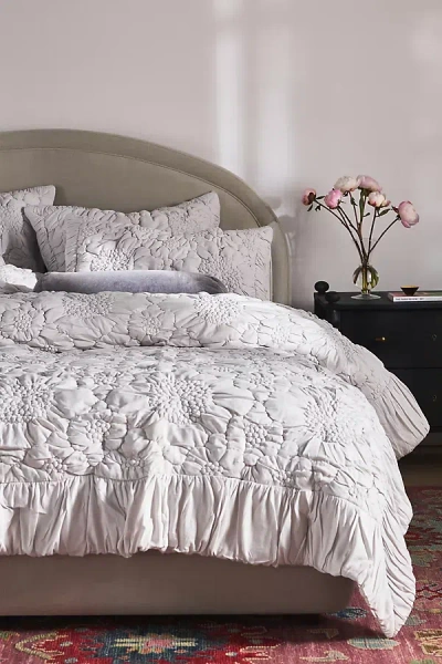 Anthropologie Dahlia Floral Jersey Quiltu200b In Grey