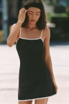 Anthropologie Daily Practice Square-neck Mini Dress In Black