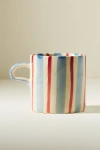 Anthropologie Daily Stripe Mug In Blue