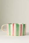 Anthropologie Daily Stripe Soup Mug In Green