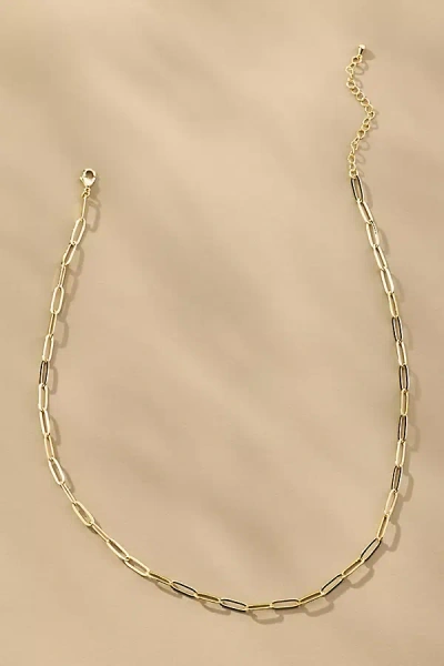 Anthropologie Dainty Paperclip Charm Necklace In Gold