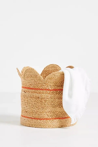 Anthropologie Daisy Jute Basket In Neutral